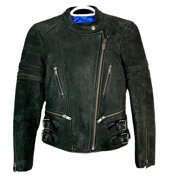 Aritzia Wilfred Free BOBINE Lambskin Moto Leather jacket - Picture 5 of 14